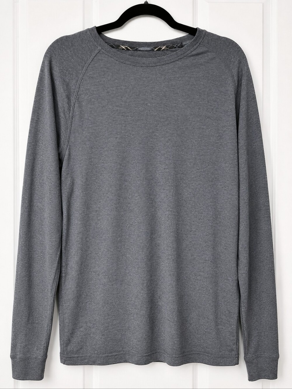 Pierre Cardin Men's Long-Sleeve Cotton Crew Neck Shirt - Heather Gray Size M